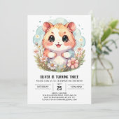 Wildflower Digitale Hamster Verjaardag Kaart (Staand voorkant)