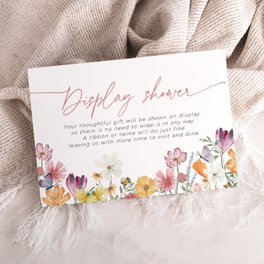 Wildflower Display Douche Bruids Liefde in Bloei Informatiekaartje