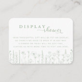 Wildflower Display Shower Baby Shower Card – Sage Informatiekaartje (Voorkant)