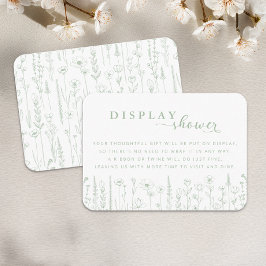 Wildflower Display Shower Baby Shower Card – Sage  Informatiekaartje