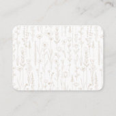 Wildflower Display Shower Baby Shower Card – Taupe Informatiekaartje (Achterkant)