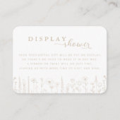 Wildflower Display Shower Baby Shower Card – Taupe Informatiekaartje (Voorkant)