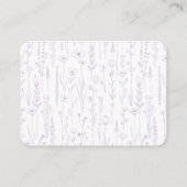 Wildflower Display Shower Baby Shower Lavender Informatiekaartje (Achterkant)