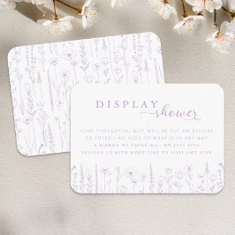 Wildflower Display Shower Baby Shower Lavender Informatiekaartje