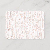 Wildflower Display Shower Baby Shower Terracotta Informatiekaartje (Achterkant)