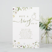 Wildflower doet een ring aan bruids douche spel (Staand voorkant)