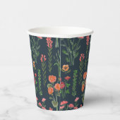 Wildflower donkerblauw Vrijgezellenfeest Papieren Bekers (Rechts)