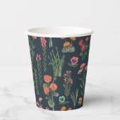 Wildflower donkerblauw Vrijgezellenfeest Papieren Bekers (Voorkant)