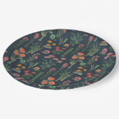 Wildflower donkerblauw Vrijgezellenfeest Papieren Bordje (Gekanteld)