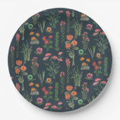 Wildflower donkerblauw Vrijgezellenfeest Papieren Bordje (Voorkant)