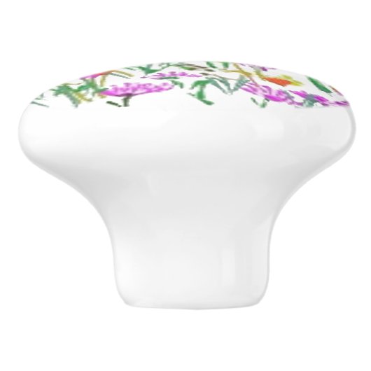 Wildflower Doodle Keramische Knop (Zijkant)