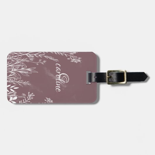Wildflower Doodles Monogram Bagagelabel (Voorkant horizontaal)