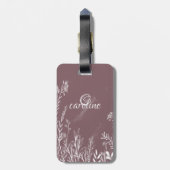 Wildflower Doodles Monogram Bagagelabel (Achterkant verticaal)