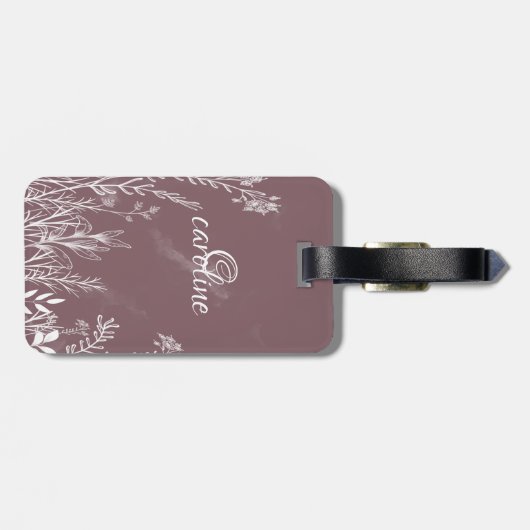 Wildflower Doodles Monogram Bagagelabel (Achterkant horizontaal)