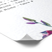 Wildflower Doop Alfabetische Zitting Grafiek Poster (Hoek)