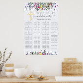 Wildflower Doop Alfabetische Zitting Grafiek Poster (Keuken)