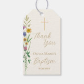 Wildflower Doop Bedankt Cadeaulabel (Voorkant)