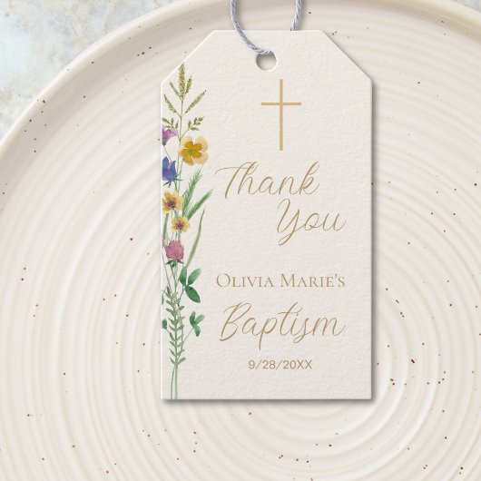 Wildflower Doop Bedankt Cadeaulabel
