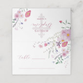 Wildflower Doop Gevouwen Plaats Kaart Plaatskaartje (Buitenkant ongevouwen)