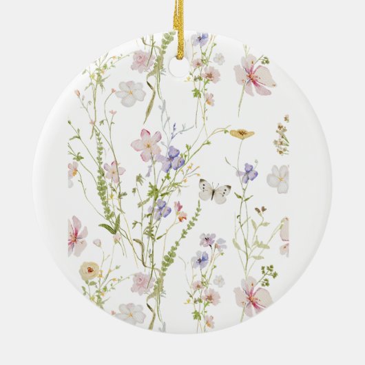 Wildflower Doop Meisje Keramisch Ornament (Achterkant)