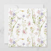 Wildflower doop meisje uitnodiging (Achterkant)