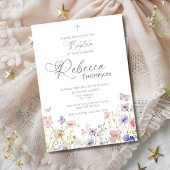 Wildflower doop meisje uitnodiging