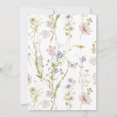 Wildflower doop meisje uitnodiging (Achterkant)