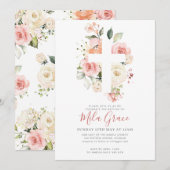 Wildflower doop uitnodiging meisje (Voorkant / Achterkant)