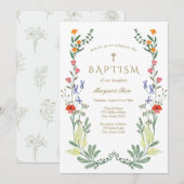 Wildflower doopsel kaart (Voorkant / Achterkant)