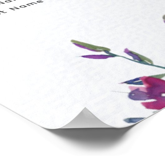 Wildflower Doopsel Tafel Zittabel Grafiek Poster (Hoek)