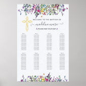 Wildflower Doopsel Tafel Zittabel Grafiek Poster (Voorkant)