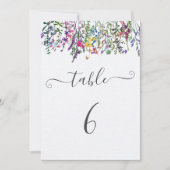 Wildflower Doopsel Zitting Grafiek Tafelnummer (Voorkant)