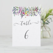 Wildflower Doopsel Zitting Grafiek Tafelnummer (Staand voorkant)