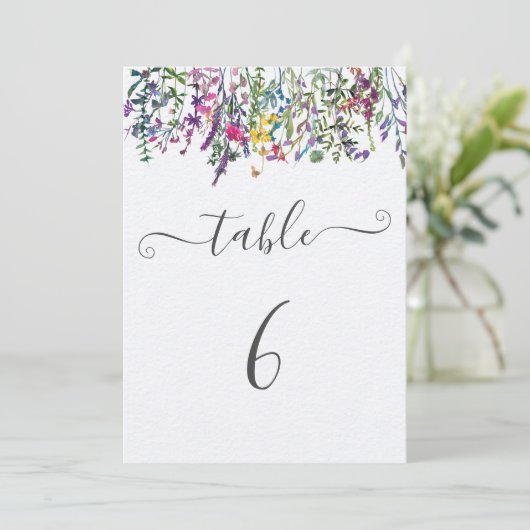 Wildflower Doopsel Zitting Grafiek Tafelnummer (Staand voorkant)