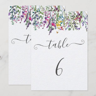 Wildflower Doopsel Zitting Grafiek Tafelnummer