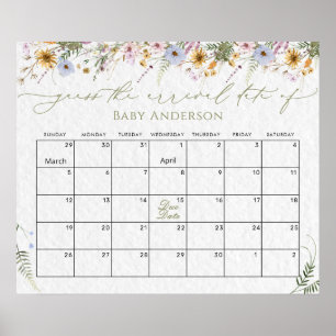Wildflower Douche Guess Vervaldatum Kalender Poste Poster