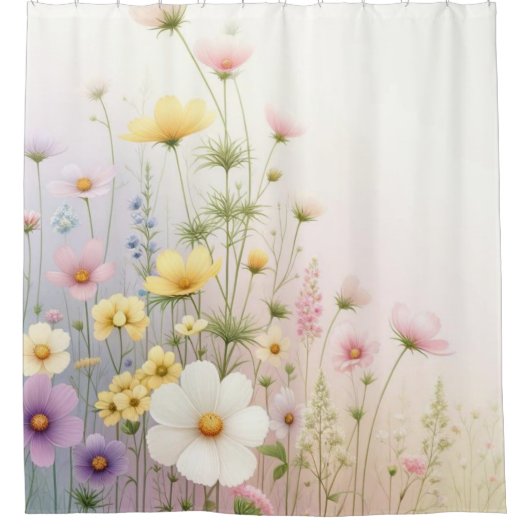 Wildflower Douchegordijn Botanische Badkamer Decor (Voorkant)