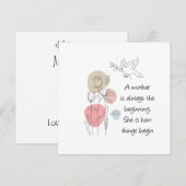 Wildflower Dove Beige Roze Blauwgroen Moederdag Ka (Voorkant / Achterkant)