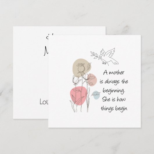 Wildflower Dove Beige Roze Blauwgroen Moederdag Ka (Voorkant / Achterkant)