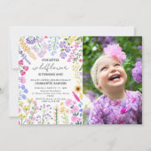 Wildflower draait een eerste verjaardagsfoto kaart (Voorkant)