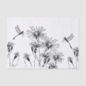 Wildflower Dragonfly Decoupage Craft Daisy Sketch Tissuepapier (Voorkant)