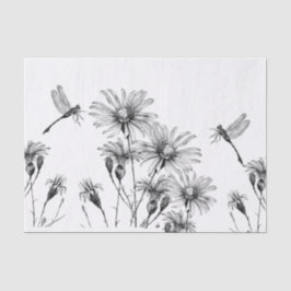 Wildflower Dragonfly Decoupage Craft Daisy Sketch Tissuepapier