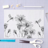 Wildflower Dragonfly Decoupage Craft Daisy Sketch Tissuepapier (Craft)