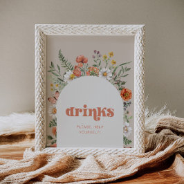Wildflower Drinken teken Poster