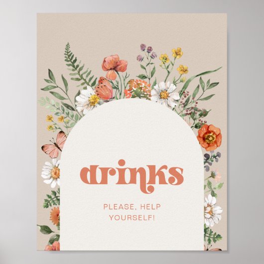 Wildflower Drinken teken Poster (Voorkant)