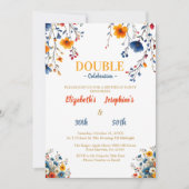 Wildflower dubbele gezamenlijke verjaardag viering kaart (Voorkant)