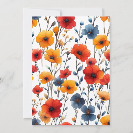 Wildflower dubbele gezamenlijke verjaardag viering kaart (Achterkant)