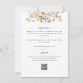 Wildflower Dubbelzijdig QR Bruiloft Kaart (Achterkant)