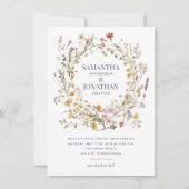 Wildflower Dubbelzijdig QR Bruiloft Kaart (Voorkant)