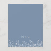 Wildflower Dusty Blue Botanical Wedding Invitation (Achterkant)